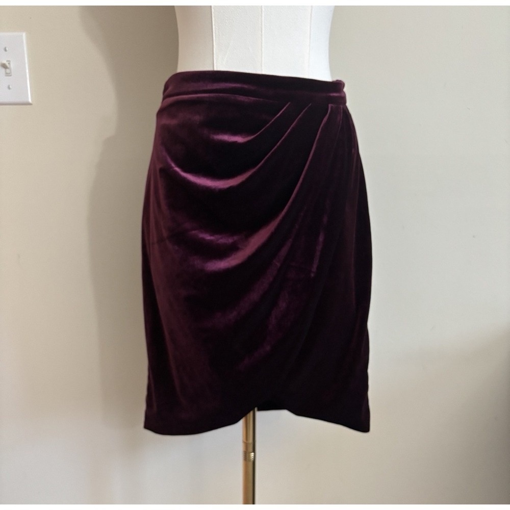 Whimsigoth Indie Sleaze Velvet Mini Skirt Large Forever 21 Burgundy Stretch Cute